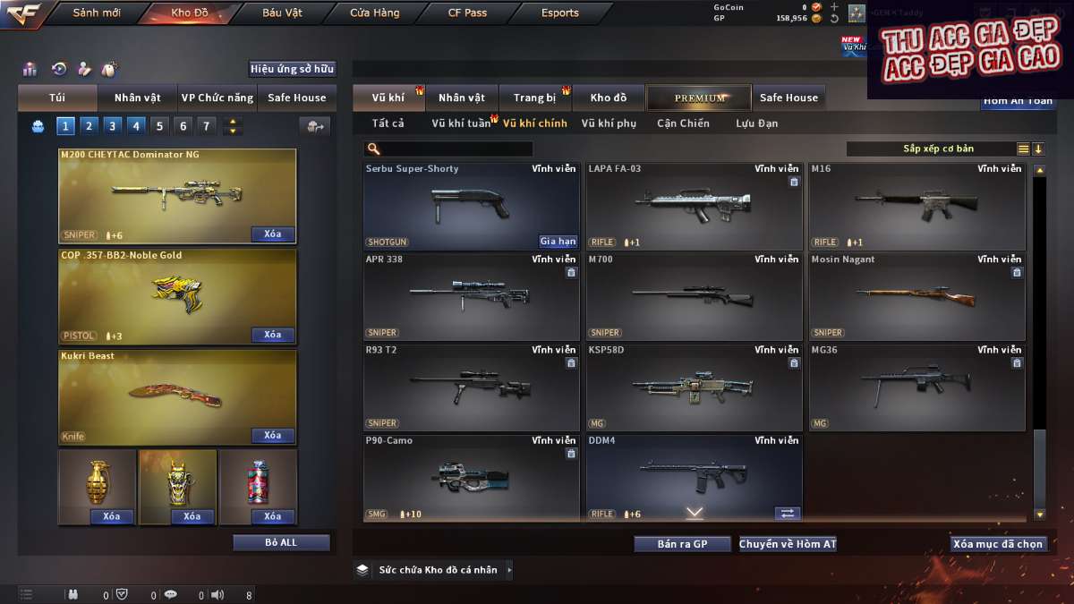 shop acc cf uy tin gia re
